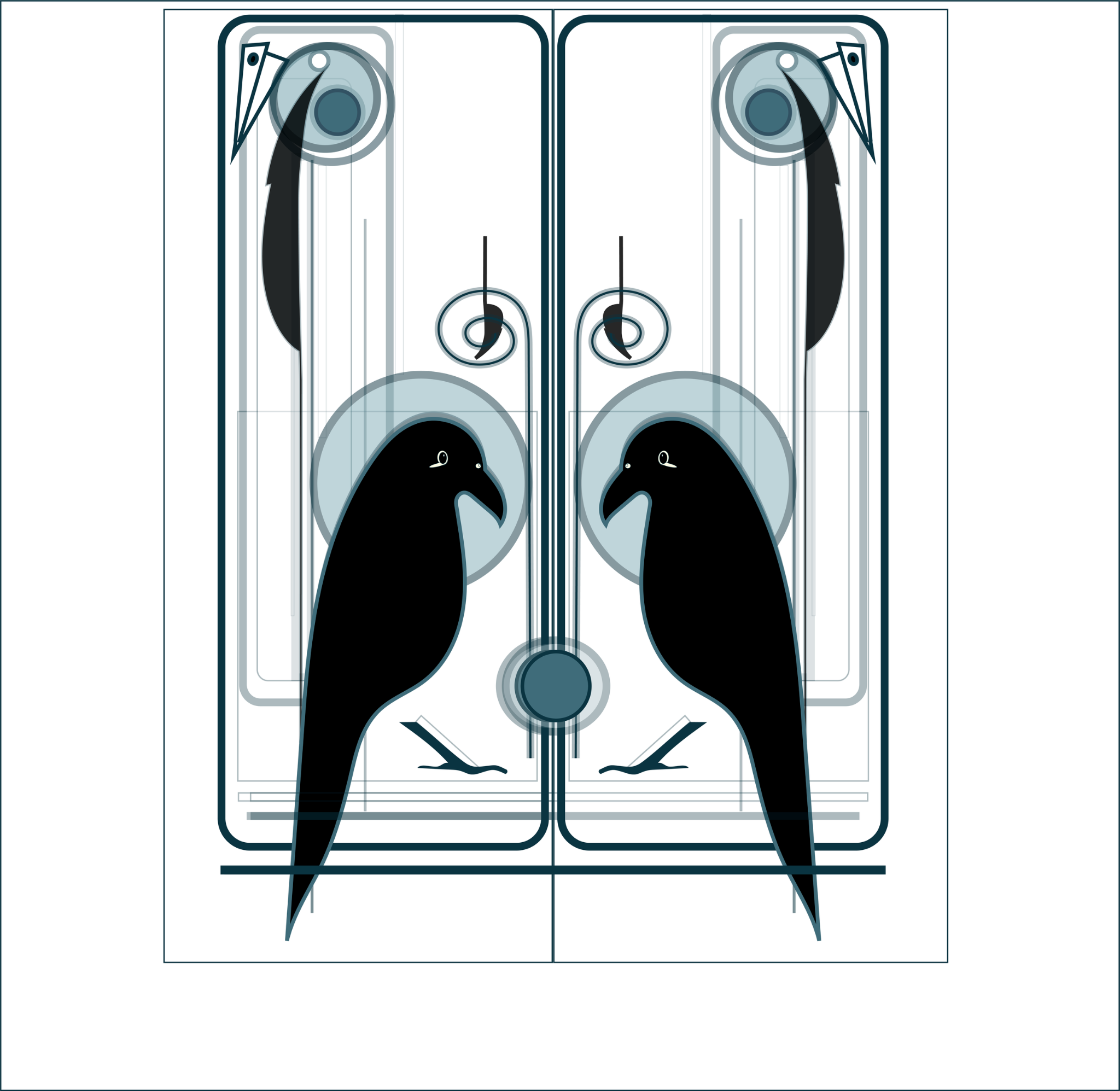 au.guring agar, mirrored black birds and geometric forms by Anna Sulkko